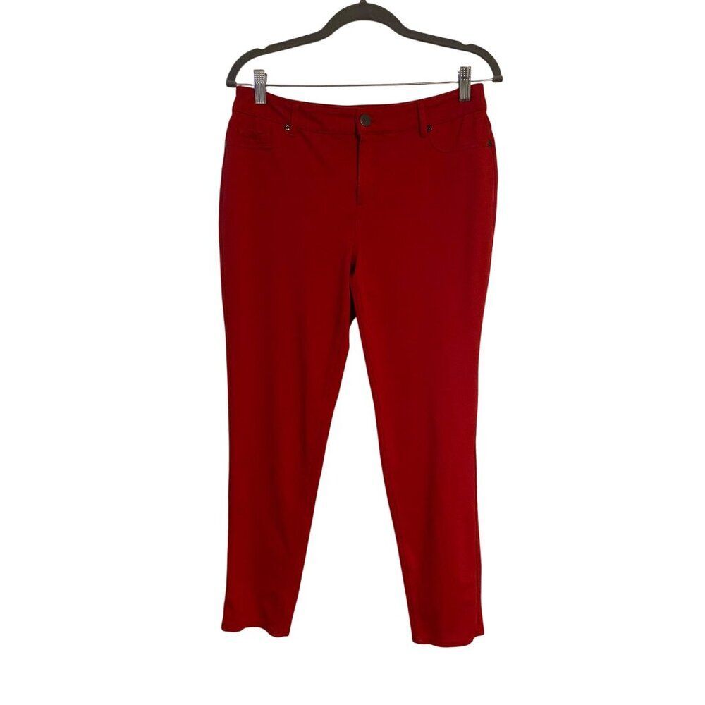 Est 1946 Women's Red Slim Fit Pants Size 8  Rayon/Nylon/Spandex Blend Casual